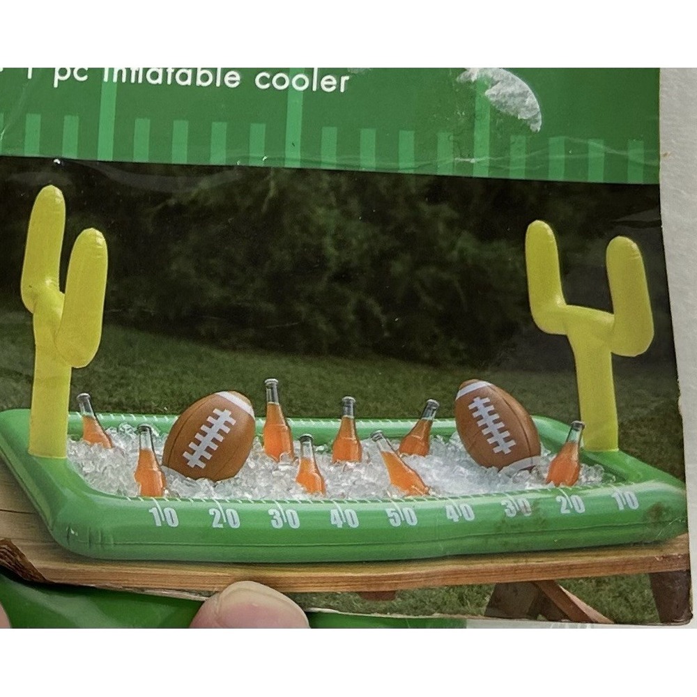NIB Inflatable Football Field Cooler Portable Blow Up/Goalpost Tailgating Party